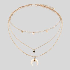 Multi Strand Horn/Star Necklace